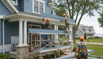 Vinyl siding installation by Buffalo, NY siding contractor for residential exterior homes