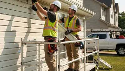 Vinyl siding repair in Buffalo, NY by FX Remodeling & Exteriors on a residential home